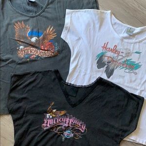 Vintage Harley Davidson 3D Emblem Women’s Shirts